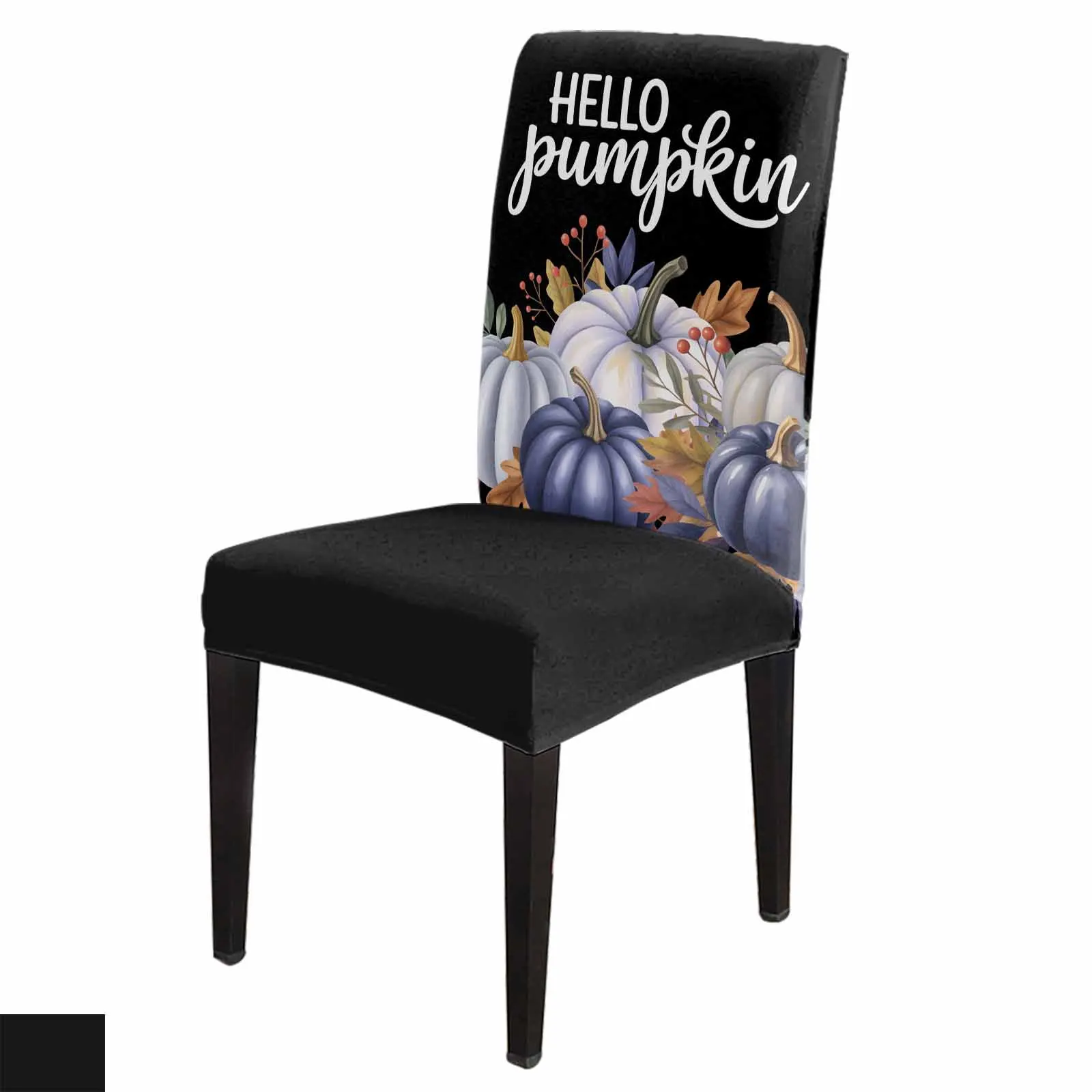 

Autumn Thanksgiving Hollo Pumpkin Spandex Chair Cover Office Banquet Chair Protector Cover Stretch Chair Cover for Dining Room