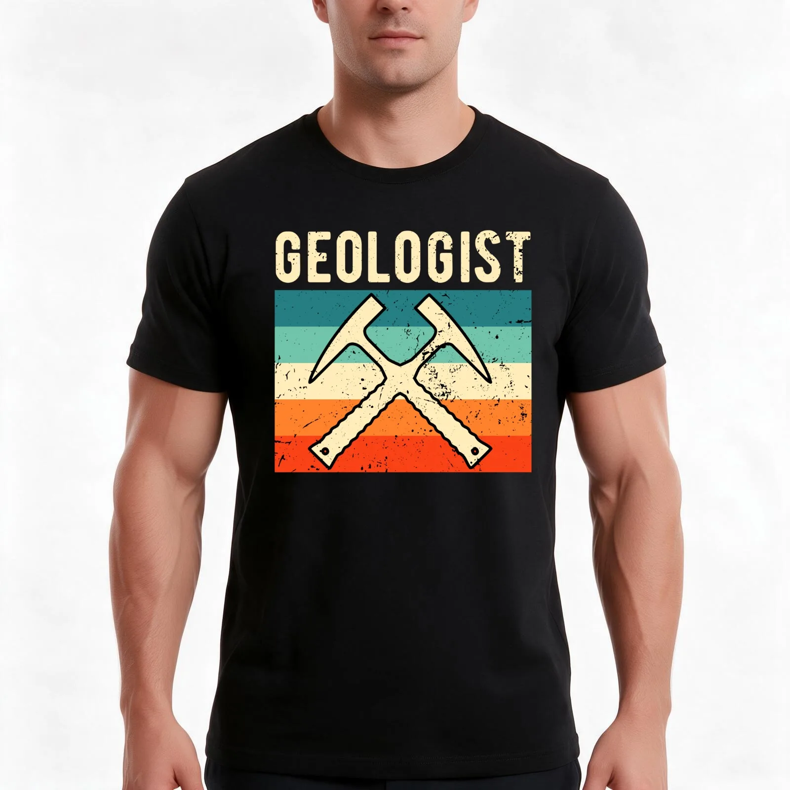 Retro Vintage Geology Geologist T-Shirt, Summer Casual Cotton Tee, Oversized Streetwear Tops, Vintage Graphic Print, 100% Cotton