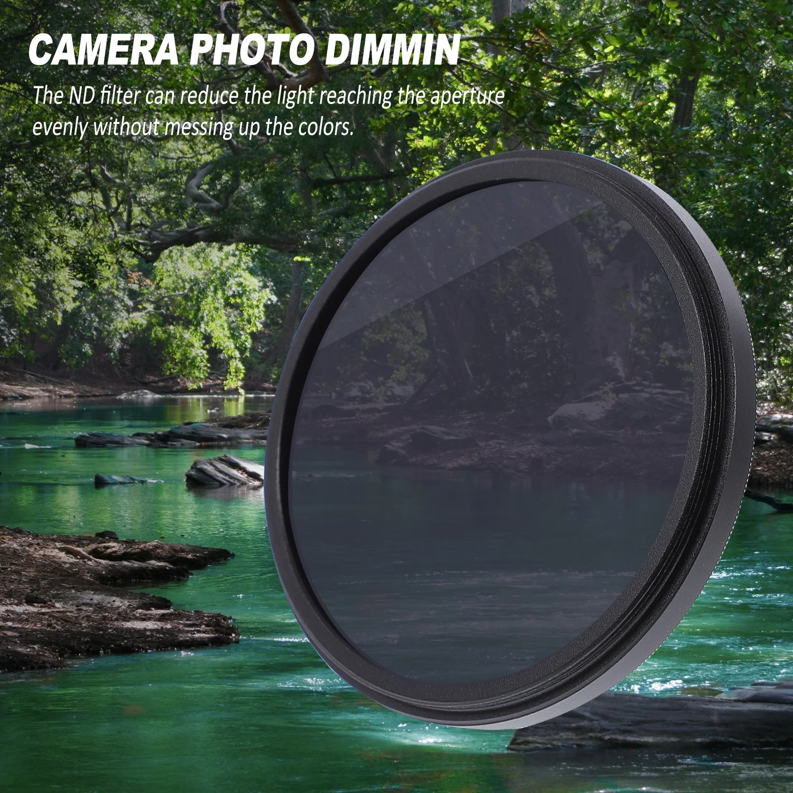 

Nd32 Variable Neutral Density Adjustable Camera Filter 55mm for Photography Outdoor Waterfalls Streams Waves Clear Durable Lens