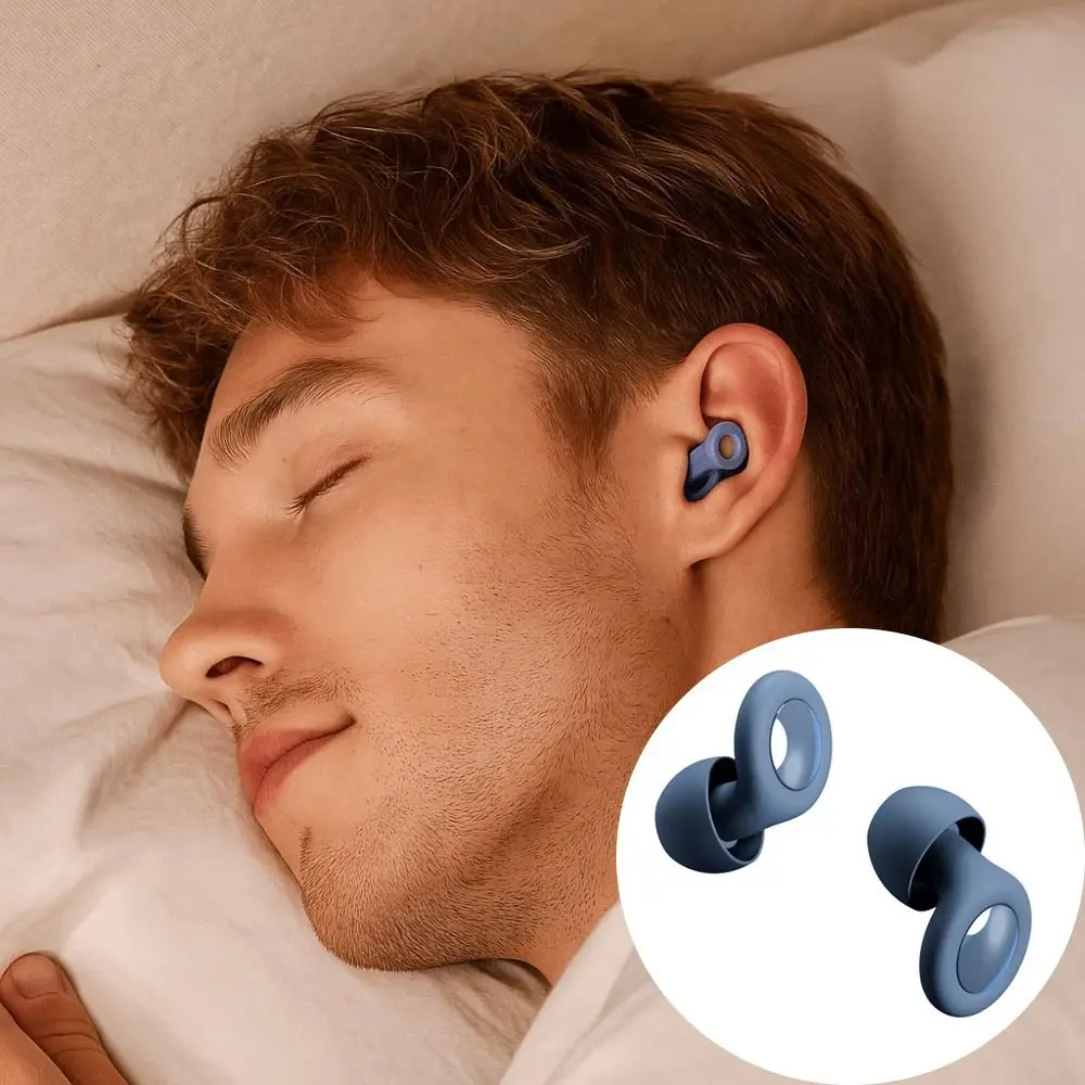 Silicone Material Anti-noise Earplugs Waterproof Feature Soft Texture Hearing Protection Reusable Design Super Soft