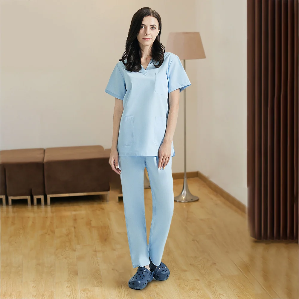 Viaoli ขายส่งใหม่ Scrubs Uniforms ความงามสัตว์เลี้ยงสปาชุด Salon พยาบาลชุดสตรีชุดขัดทำงาน