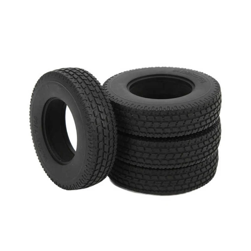 

Tires 4Pcs Rubber Tyre Set Wear-Resistant Wheel Tires 20mm Width for 1:14 Tractor Car Truck Trailor