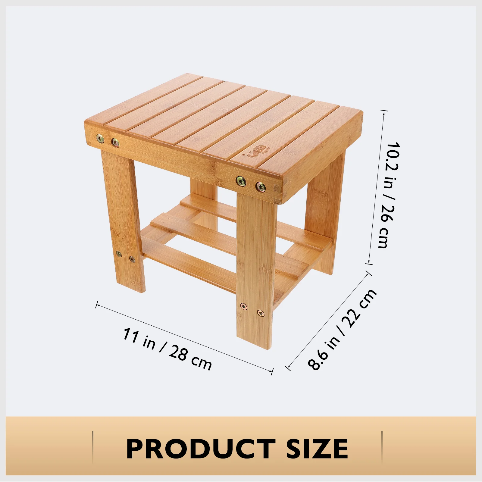 Stool Bamboo Bench Mini Simple Practical Furniture Nursery Step Stools Brown Small Square Child