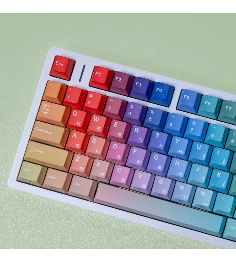 Keycap Korean Russian Thai European small language Wooting fantasy double engraving light transmission Pbt original full set