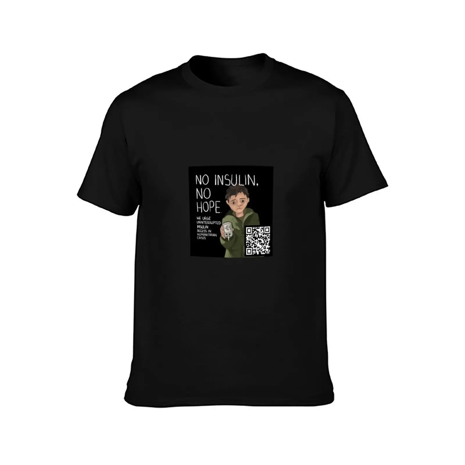 No Insulin, No Hope (QR Code) (insulinconsensus) T-Shirt Regular Fit Plain Tee Shirt T-Shirt