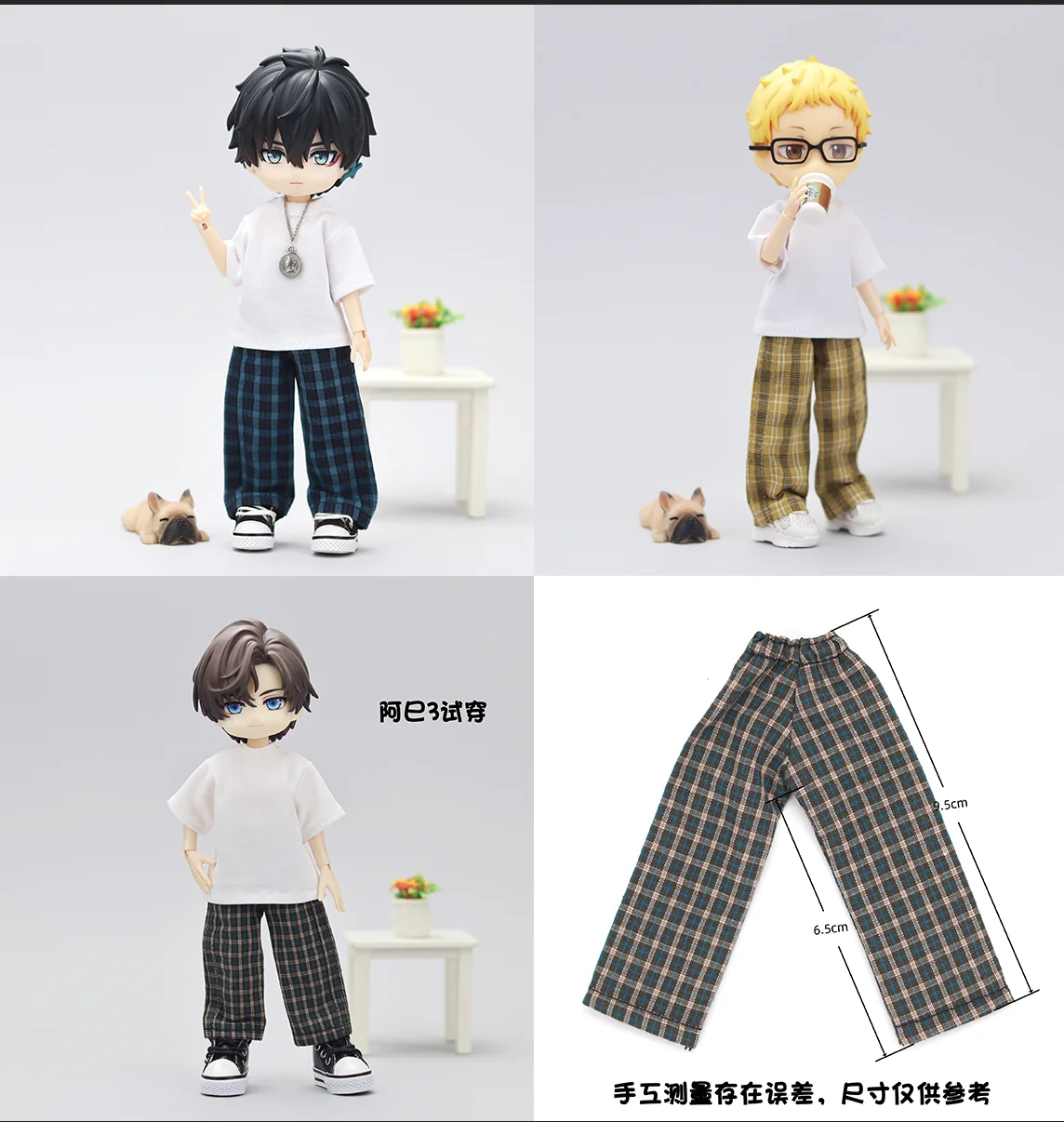 

Little 1/12 12 Points Doll Clothes Fashion Checked Pants Model Accessories Fit Ashi 2.0 Fairy Body 12cm About Body In Stock