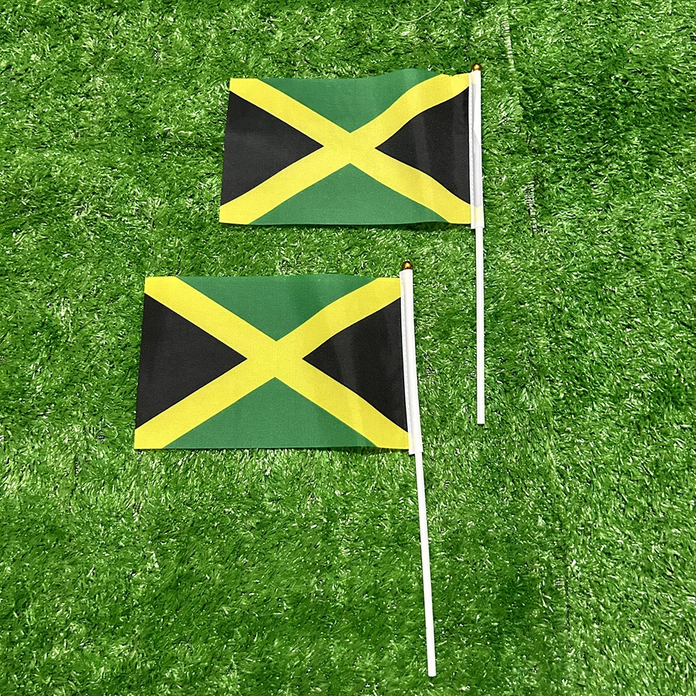 Bandera de mano Jamaica doble cara para deportes y decoración hogar - imagen 3