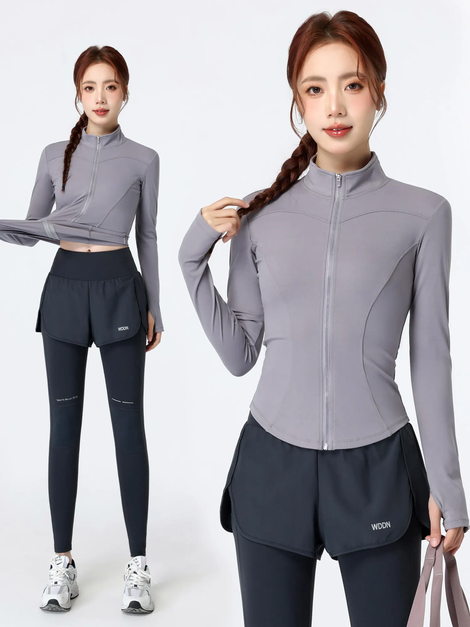 

Модный комплект спортивной одежды для женщин: высокоэластичный костюм с длинными рукавами для йоги, фитнеса, бега и тренировок, весенний сезон, нейлоновая ткань