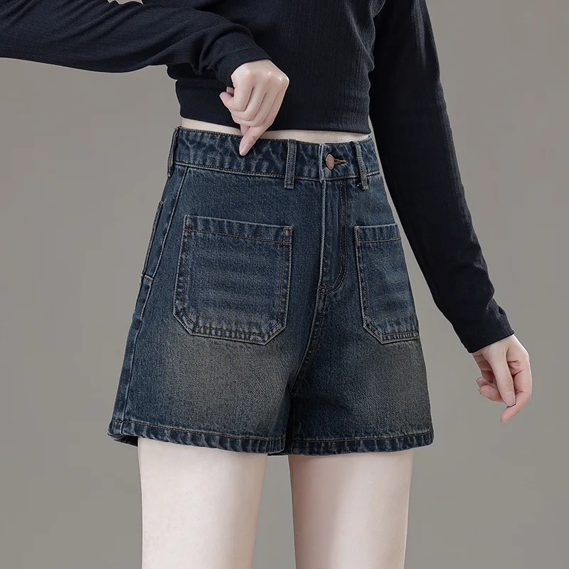 الكورية نمط عالية الخصر الدنيم السراويل أزياء الخريف جديد تنوعا الرجعية صغيرتي التخسيس فضفاض السراويل الساخنة للنساء