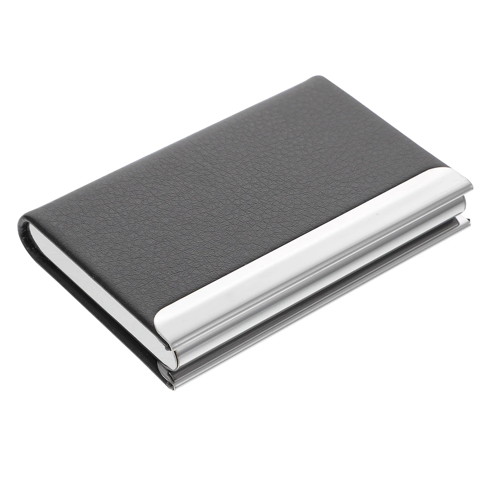 

Держатель для визитных карточек из роскошной искусственной кожи с металлической застежкой, надежное крепление, кошелек для кредитных карт для ежедневного делового использования, мужская модная модель