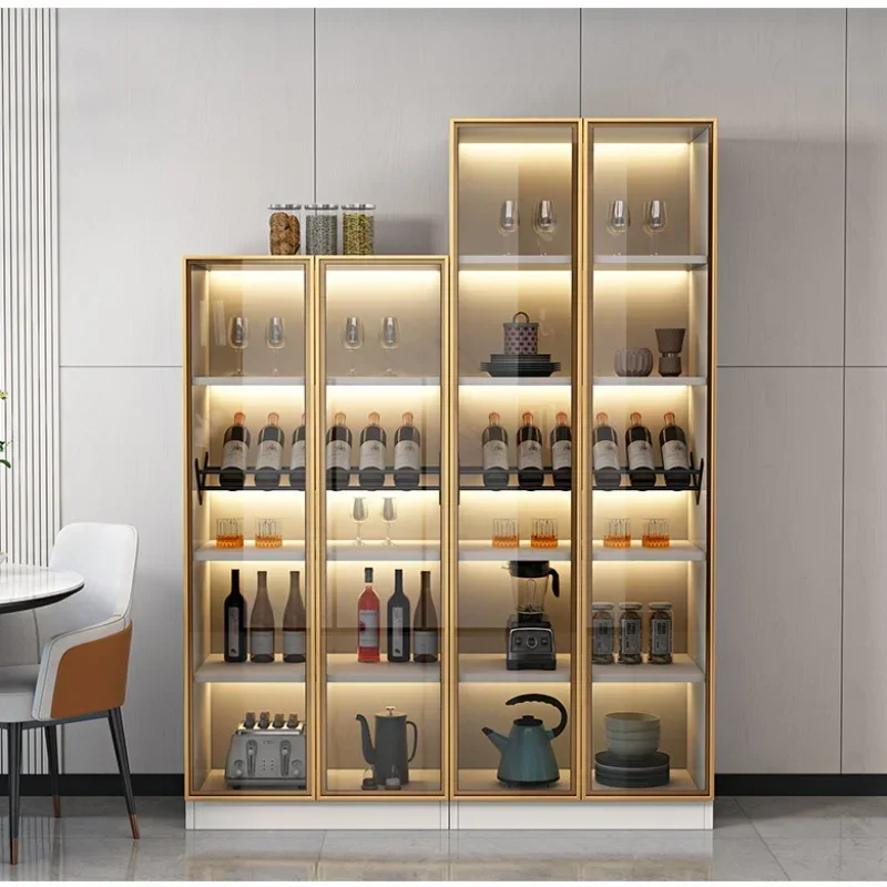 Moderne Lagerung Wein Schränke Luxus Einfachheit Glas Wand Wohnzimmer Display Botellero Vino Bar Wein Schränke Möbel QF50JG