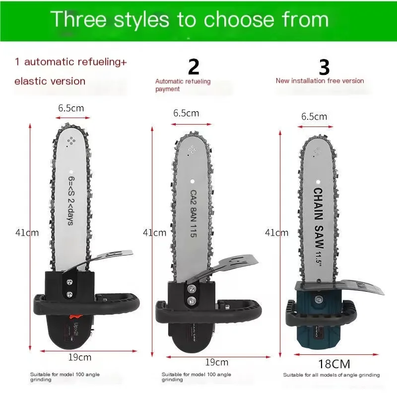 11.5 Inch Chainsaw Attachment For Angle Grinder, Electric Chain Saw With Transparent Fuel Tank, Logging Saw All Without Grinder