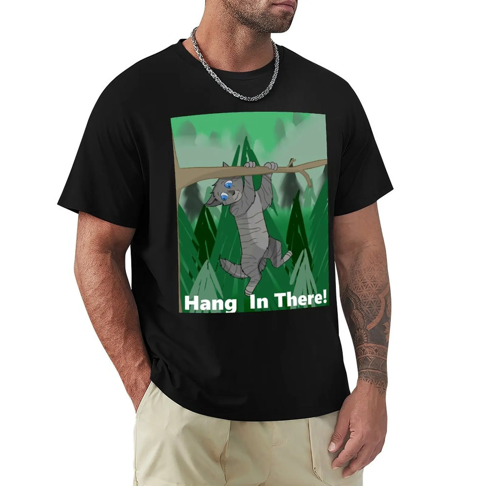 

Hang In There Jagged Peak T-Shirt Large Size Short Sleeve T-Shirt