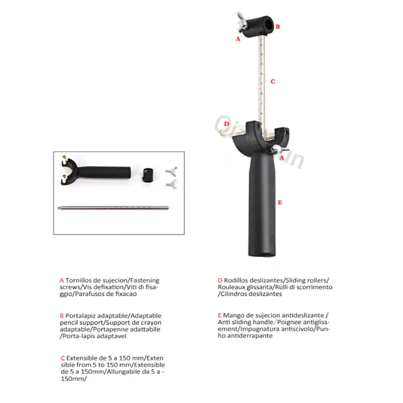 New 1PCS Wheel Eyebrow Scriber Auto Sheet Metal Dent Repair Tool 5-150mm Adjustable Repair Paint Panel Surface Scribe