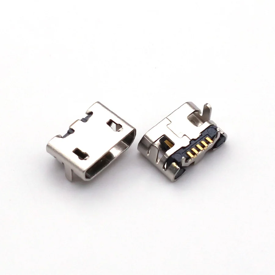 100pcs Micro USB 5pin no side Ox horn female usb socket Flat mouth four legs socket mini usb connector