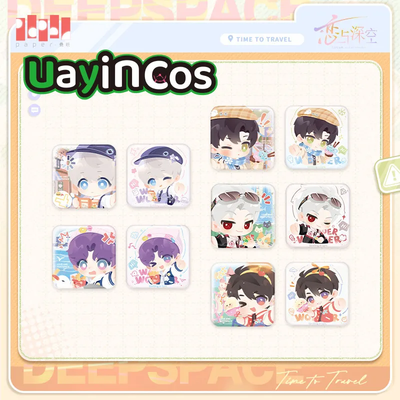 

Original Love and Deepspace Sylus Caleb Xavier Rafayel Tinplate Badge Set Brooch Pins Ornament Doll Time To Travel Series Anime