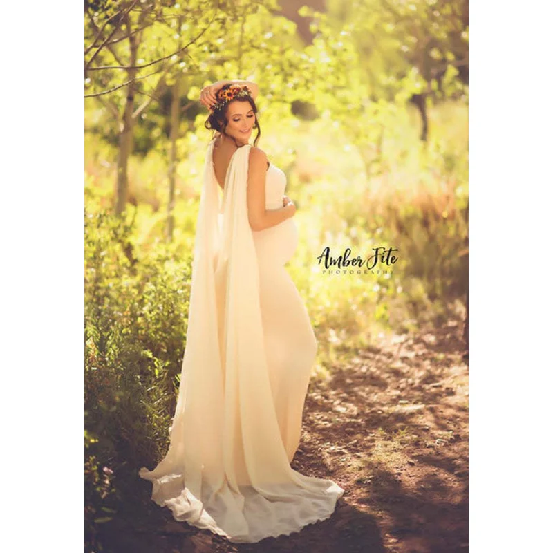 2025 롱 숄 임부 사진 소품 임부복 오프숄더 임부 가운 사진 촬영 여성 임산부 드레스