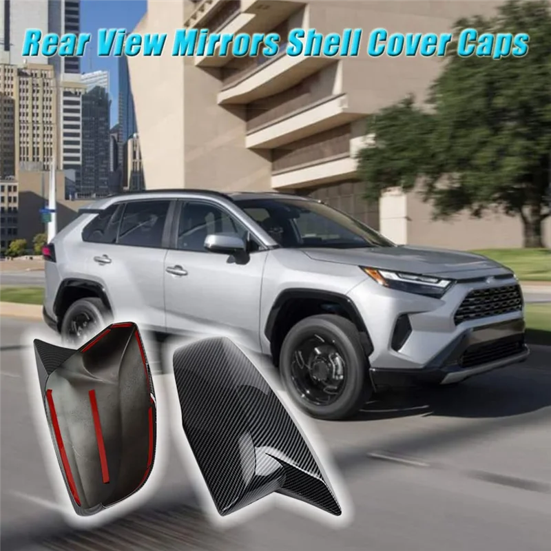

Car Side Rear View Mirror Guard Cover Trim For Toyota RAV4 2019-2023 Parts Accessories (Carbon Fiber Pattern)