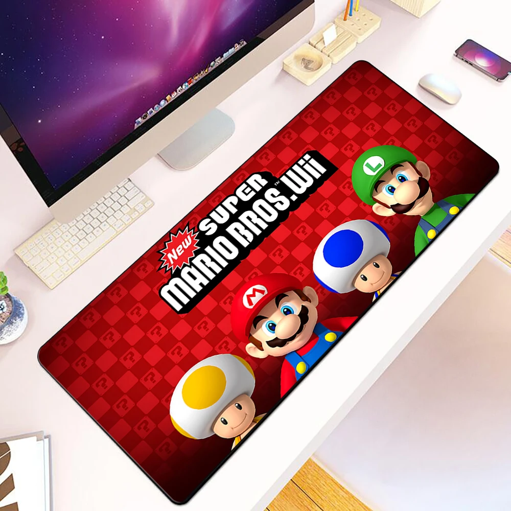 Game Bros Super Marios Mousepad HD Printing Computer Gamers Locking Edge Non-slip Mouse Pad XXL90x40cm Keyboard PC Desk Pad