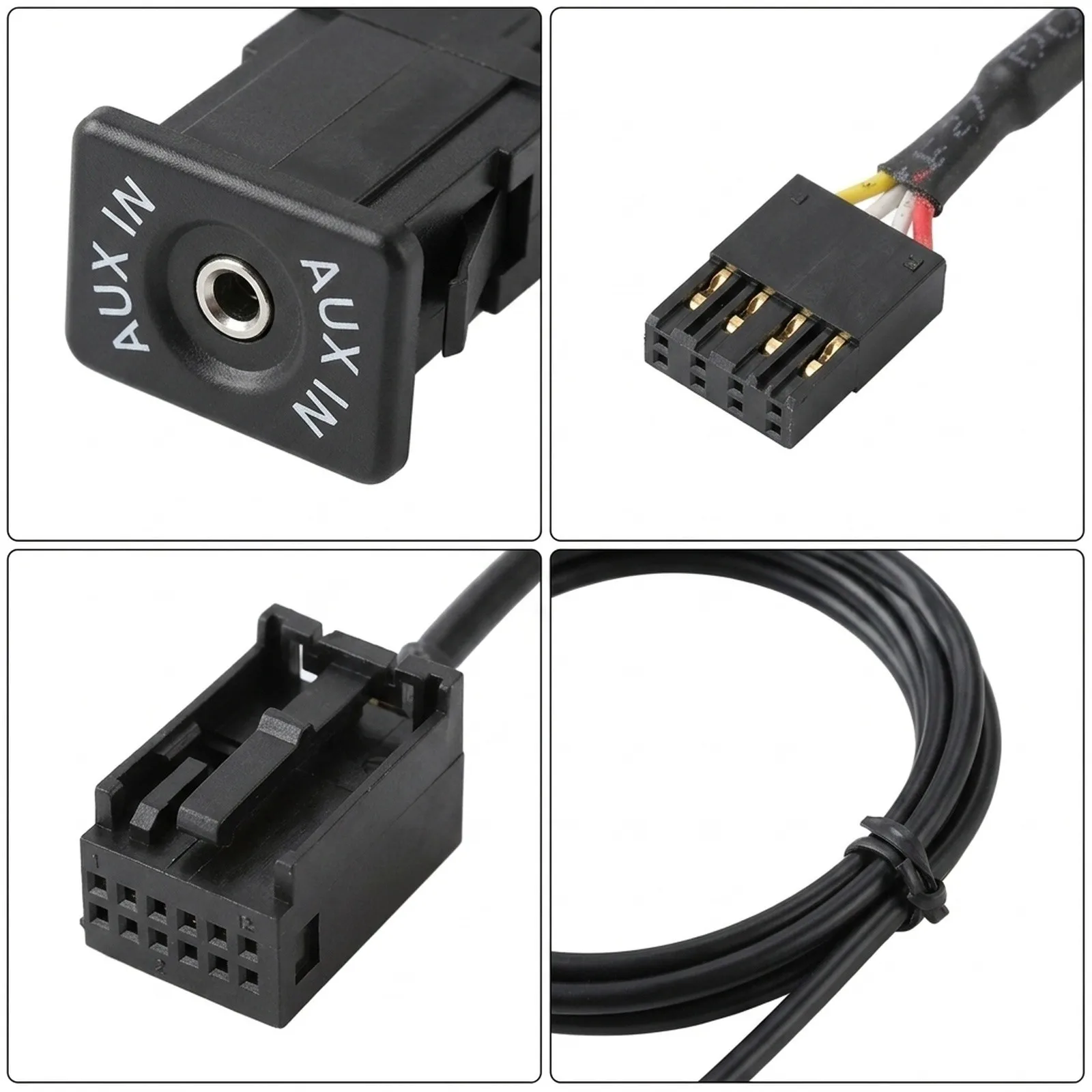 Installed On The Car Dashboard Color Black Aux Audio Cable AUX Port Adapter Quick Installation Wear-resistant