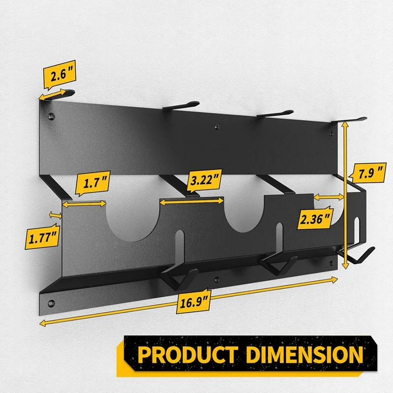 ABKP-Soporte para amoladora angular, soporte para herramientas de amoladora angular para estante de almacenamiento de herramientas Milwaukee/Dewalt, soporte de montaje en pared para cortadores