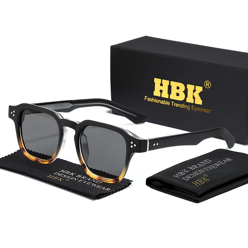 HBK Neue Modische Sonnenbrille für Herren Vintage Quadratische Farbverlauf-Sonnenbrille für Outdoor-Sport Party Urlaub Reisen Autofahren