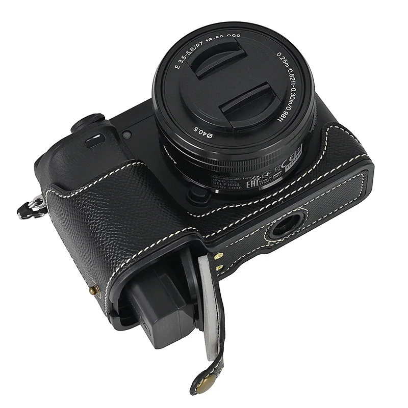 جلد نصف حالة لسوني ، قبضة الكاميرا مع حزام ، A6400 ، A6300 ، A6100