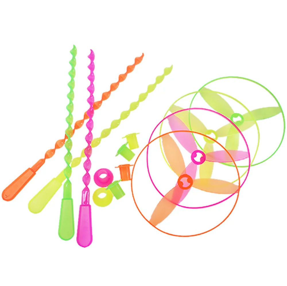 20 szt. Ręcznie pchane UFO, plastikowe obrotowe pierścienie latające, zabawki sportowe dla dzieci, prezenty dla uczniów, zabawki na zewnątrz dla dzieci