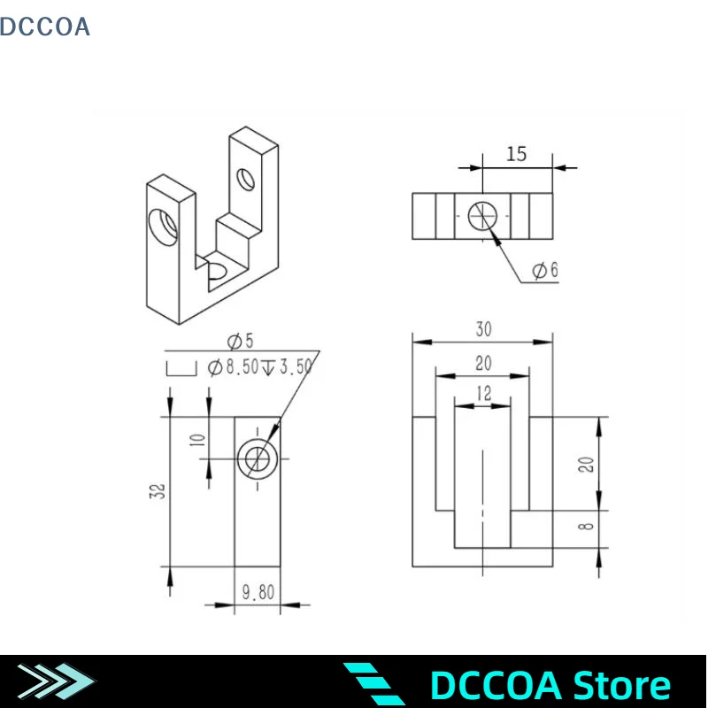 1/2 Set Parti Della Stampante 3D 2020 2040 Profilo In Lega di Alluminio Ender3 Per MGN12 Binario di Guida Lineare Blocco Fisso