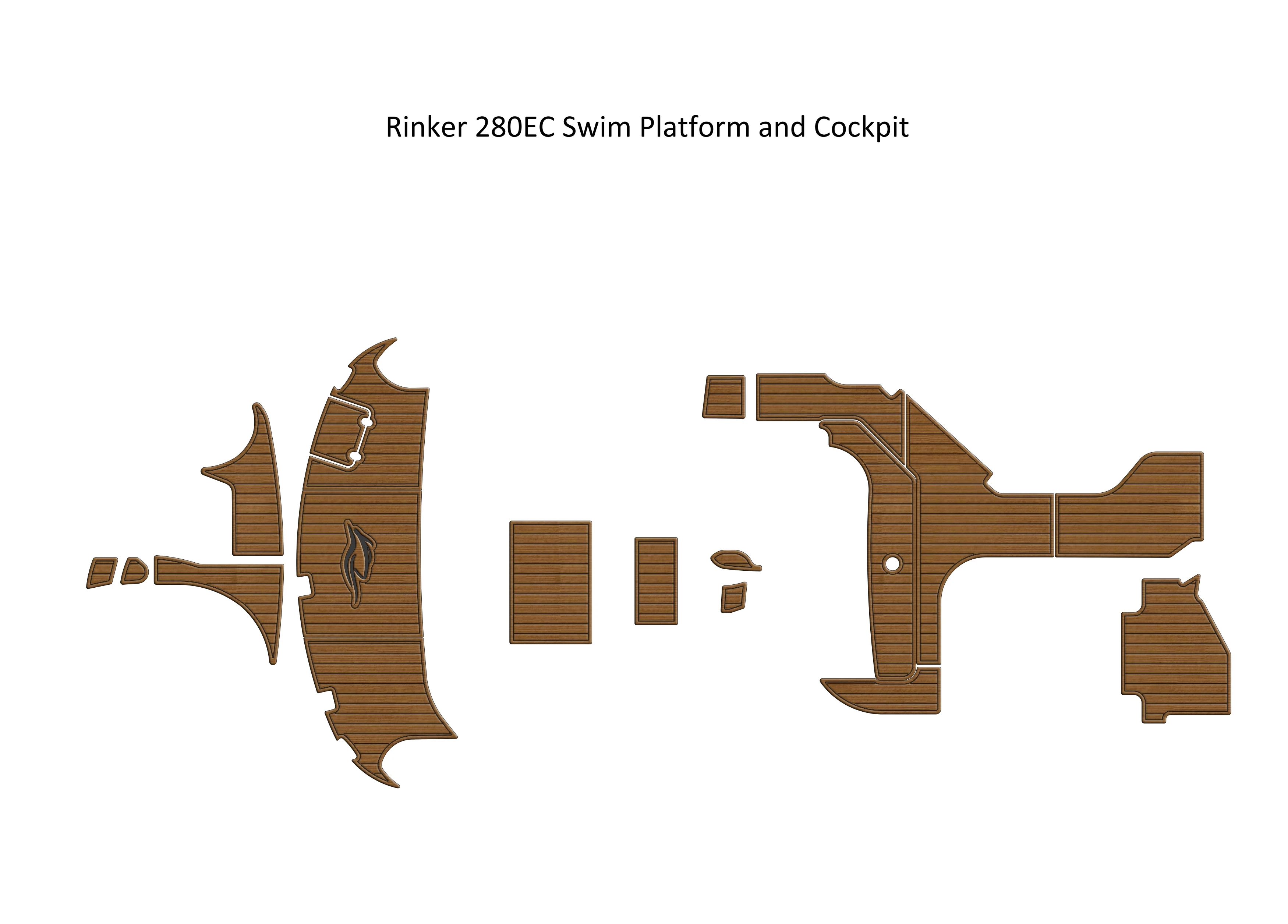 

Rinker 280EC Swim Platform and Cockpit Boat EVA Faux Foam Teak Deck Floor Pad