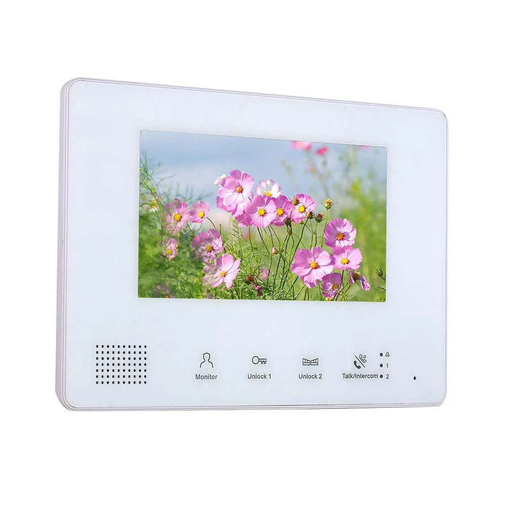 7 Inch BUS 2 Wire Fingerprint Video Door Phone Intercom Entry System Video Doorbell Rainproof IR Camera for Home Villa Building