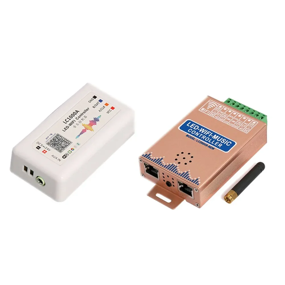 LC1000A LC2000B WIFI SPI Music Spectrum Controller for LED Digital Pixel Strip 1024-2048 Pixels LED Screen Controller with Built