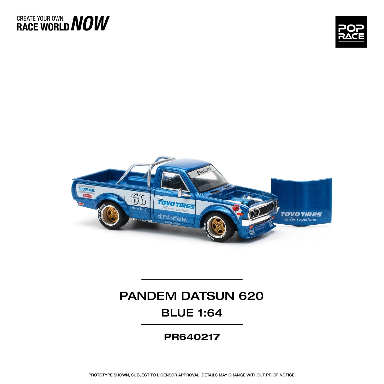 

POPRACE 1/64 DATSUN 620 PANDEM wide-body pickup alloy car model