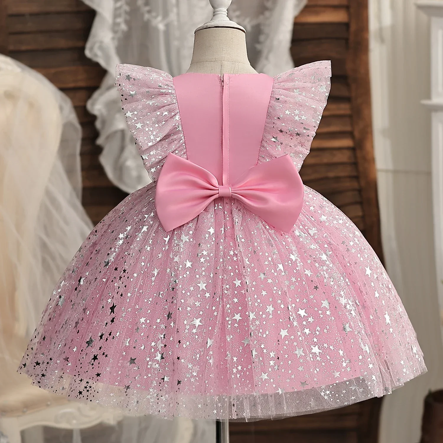 Baby Girl Tutu Party Gown Flower Girls Dresses for Wedding 1 2 3 4 5 Years Birthday Kids Clothes Princess Tulle Children Costume