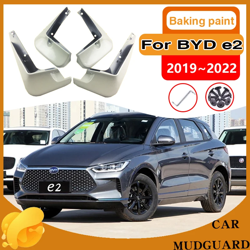 Car Baking Paint Mudguards for BYD e2 2019 2020 2021 2022 Mud Flaps Splash Guards Front Rear Fender Mudflaps Protect Accessories