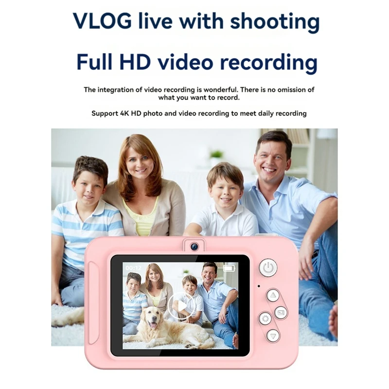 Câmera Digital 4K de Alta Definição, Selfie de Viagem CCD, Nível Inicial, Estudantes Pequenos, Campus, Fotografia