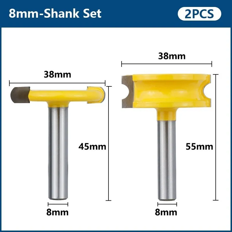 Hampton Kanu Joint Router Bit Set 1/4 "1/2" 8mm Schaft Hartmetall-schaftfräser Holzbearbeitung Zapfen Cutter Flöte und Perle Router Bit