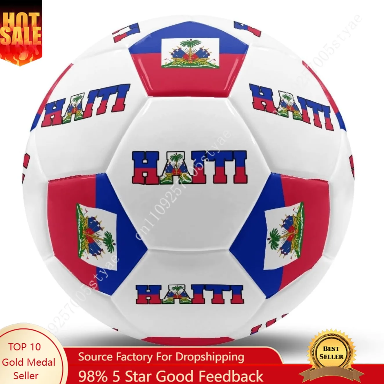 

Haiti Flag Haitian Soccer Ball Leather Football Light Sport Equipment Durable Soccer Balls for Indoor Outdoor Match Training