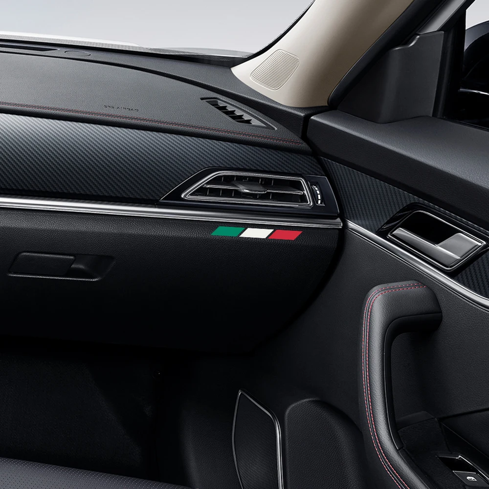 Creative Simple Italian Flag Sticker Auto Center Console B Pillar Door Handle Decal For Alfa Romeo Fiat Dodge Chrysler Reanult