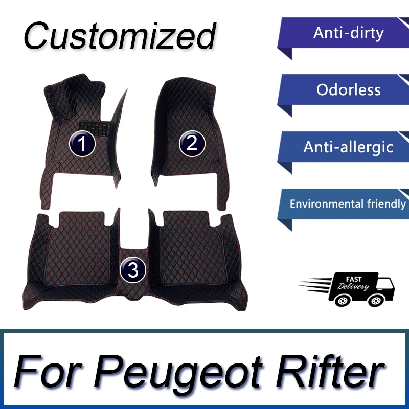 

Car Floor Mats For Peugeot Rifter K9 2019 2020 2021 2022 5seat Passenger Versions Waterproof Car Carpet Foot Mat Car Accessories