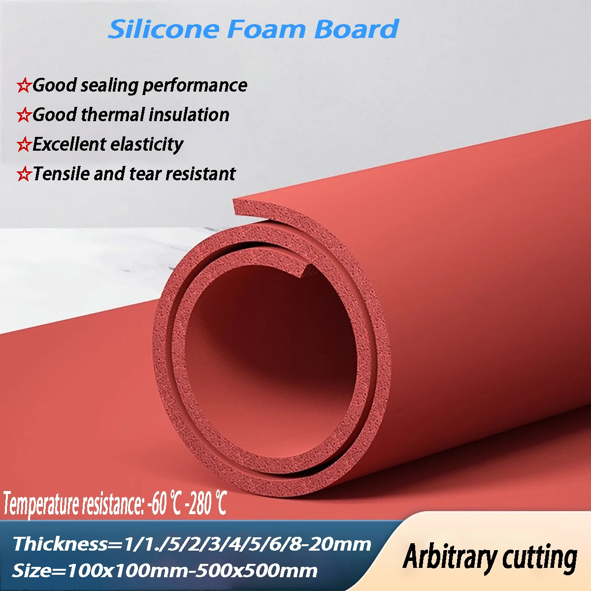 

Thickness=1-20mm Red Silicone Foam Mat Laminating Machine Soft Sponge Foam Pressing Board high temperature resistant Pads