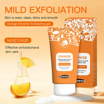 Orange Exfoliating Brightening Gel, Face Body Moisturizing Peeling Scrub, Deep Gentle…