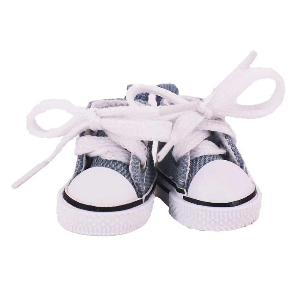 New 4.5Cm Length Shoes Solid Color Lace Up For Accessories Kpop Dolls For 17cm Canvas Shoes