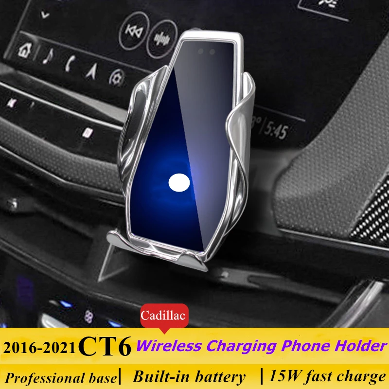 

Dedicated for Cadillac CT6 2016-2021 Car Phone Holder 15W Qi Wireless Car Charger for iPhone Xiaomi Samsung Huawei Universal