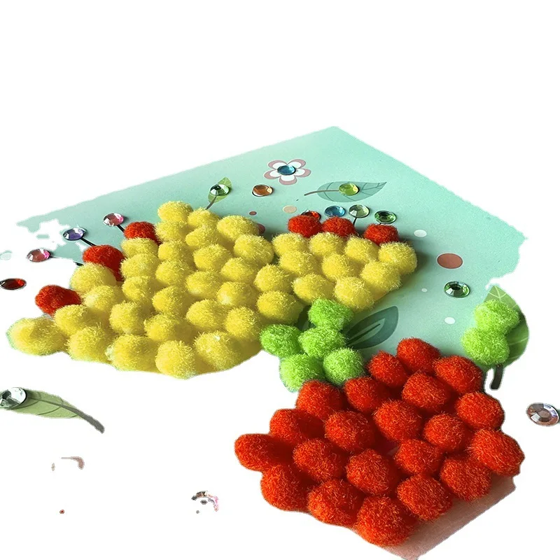 DIY Kids Hairball Photo Frame Painting Handmade Materials Toys Early Education Parent-child Creativity Paste Kindergarten Gifts