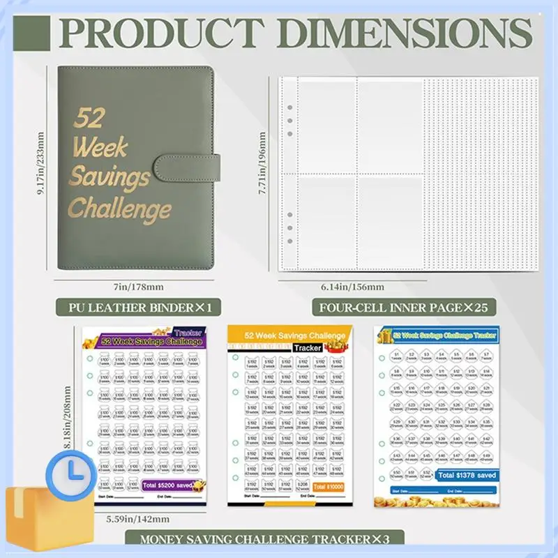 Populaire 52-weekse geldbesparende uitdagingsbinder met geldenveloppen om te besparen, A5 budgetbinder spaaruitdagingenboek roze hoog