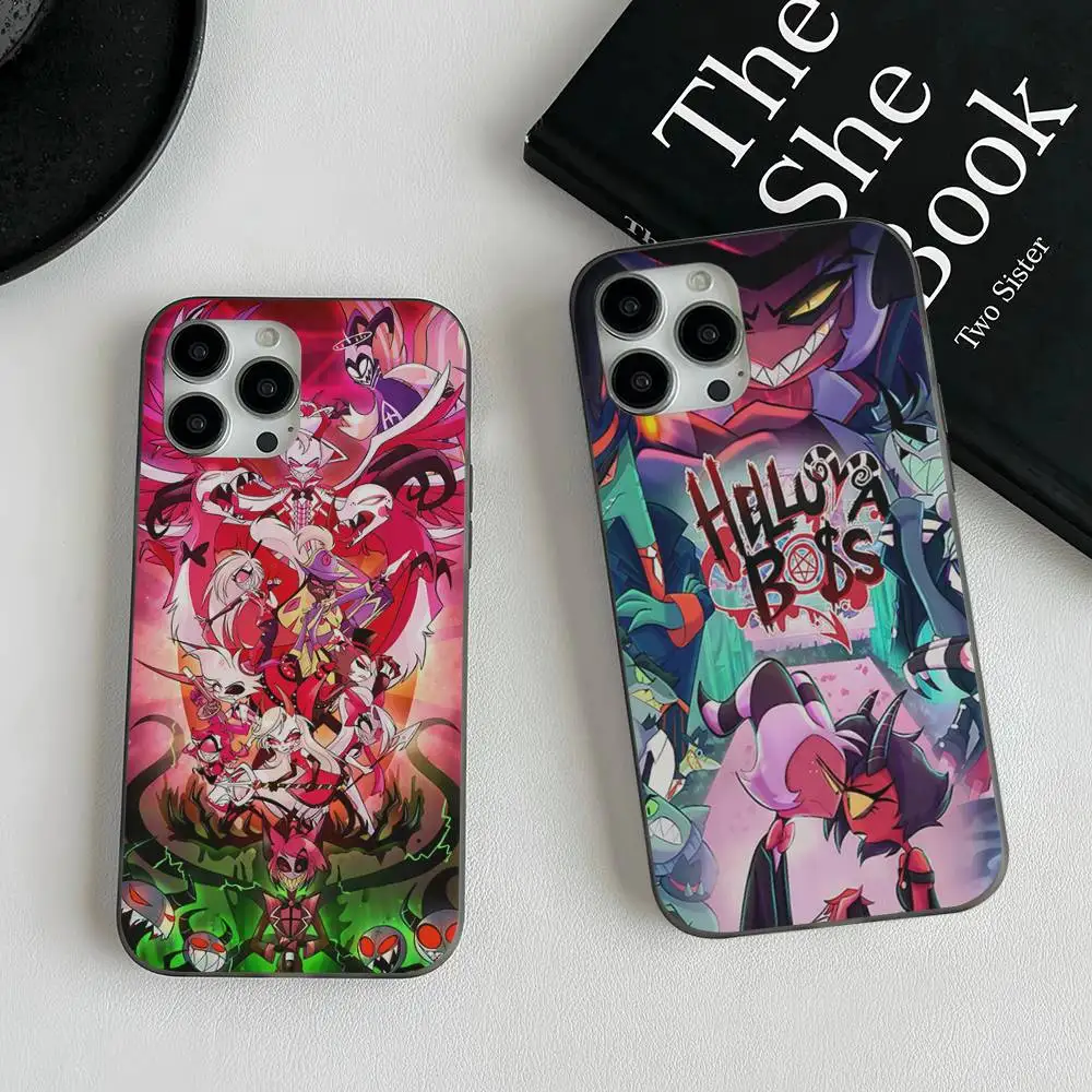 

H-Helluva Boss Anime Phone Case For IPhone 17 16 15 14 13 12 11 Corrugated Frosted Soft Cover Anti-Slip