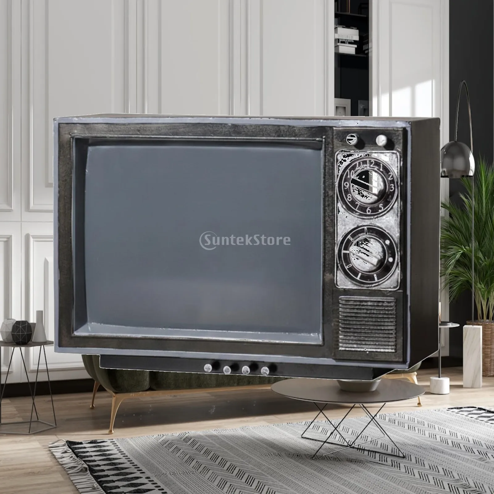 Retro Television Ornament Tabletop Vintage TV Ornament Vintage TV Model Nostalgic Decor Classic for Collectors, Home Display