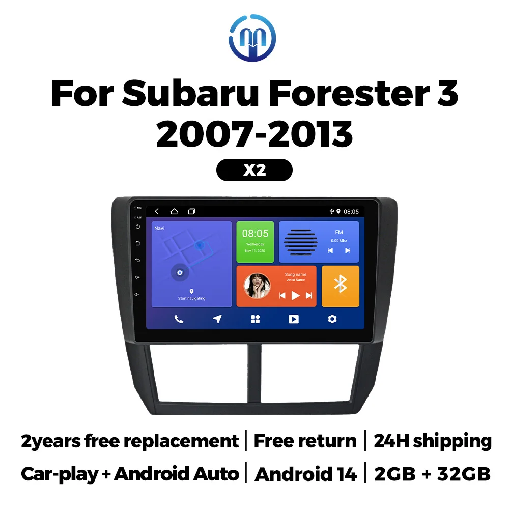 

Carplay Android Auto 2din Car Radio for Subaru Forester 3 SH / Impreza GH GE Intelligent System Multimedia Player GPS Navigation