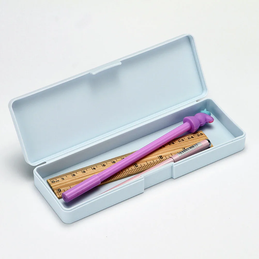 

4Pcs Pencil Case Plastic Storage Box Portable School Supply Organizer for Kids Students Pencil Case Pen Supply